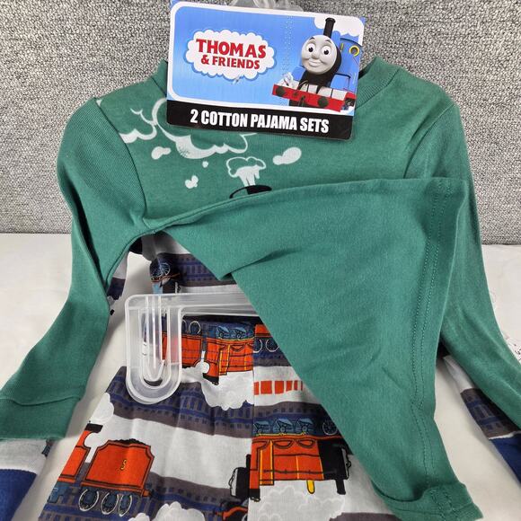THOMAS & FRIENDS TODDLERS 3-PC SNUG-FIT COTTON PAJAMA SET SIZE 3T 2 TOPS 1 PANT - Picture 4 of 8